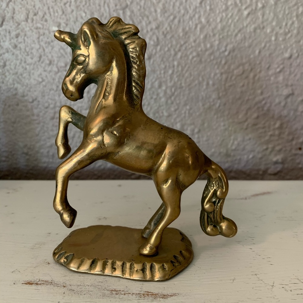 Vintage Brass Unicorn - Picture 3 of 5